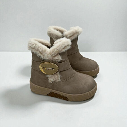 KIZ ÇOCUK TOKA DETAYLI BEJ RENK KAYMAZ TABAN BOT 