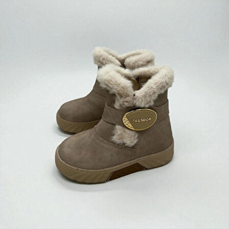 KIZ ÇOCUK TOKA DETAYLI BEJ RENK KAYMAZ TABAN BOT 