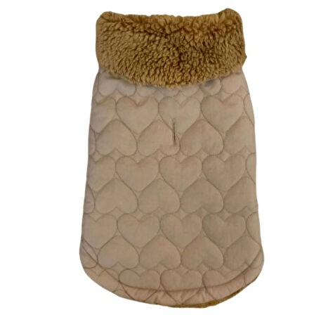 Gedyco Bej Kapitone İçi Peluşlu Küçük Irk Köpek Yeleği