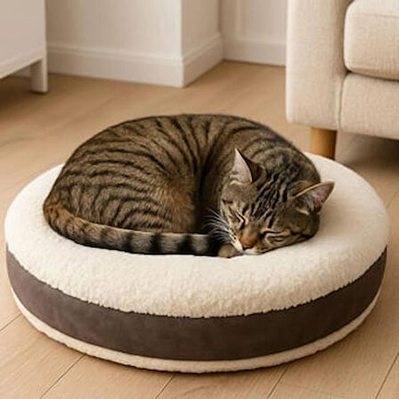 İçi Dolgulu Tombul Kedi Yastığı 40 cm x 15 cm