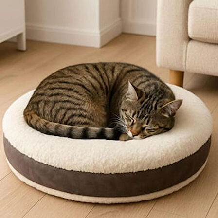 İçi Dolgulu Tombul Kedi Yastığı 60 cm x 20 cm
