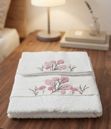 Beliz Süzene Bambu Bürümcük Analı Kızlı Havlu Seti (1 Adet 30x50 cm ve 1 Adet 50x90 cm ) %70 Bambu %30 Pamuk