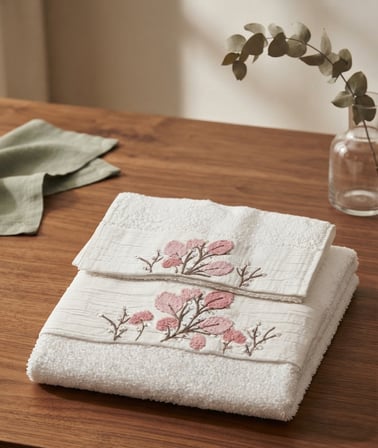 Beliz Süzene Bambu Bürümcük Analı Kızlı Havlu Seti (1 Adet 30x50 cm ve 1 Adet 50x90 cm ) %70 Bambu %30 Pamuk