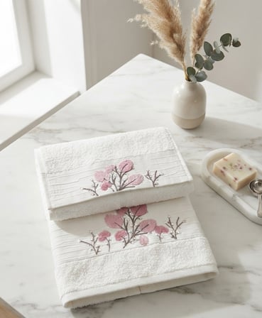 Beliz Süzene Bambu Bürümcük Analı Kızlı Havlu Seti (1 Adet 30x50 cm ve 1 Adet 50x90 cm ) %70 Bambu %30 Pamuk