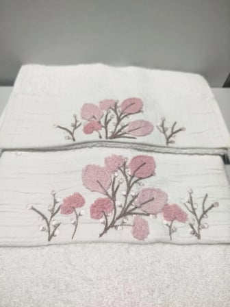 Beliz Süzene Bambu Bürümcük Analı Kızlı Havlu Seti (1 Adet 30x50 cm ve 1 Adet 50x90 cm ) %70 Bambu %30 Pamuk