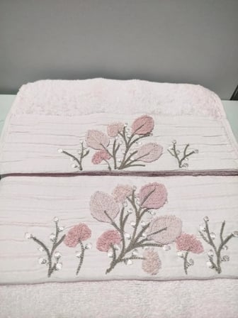 Beliz Süzene Bambu Bürümcük Analı Kızlı Havlu Seti (1 Adet 30x50 cm ve 1 Adet 50x90 cm ) %70 Bambu %30 Pamuk