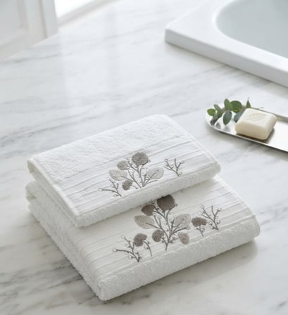 Beliz Süzene Bambu Bürümcük Analı Kızlı Havlu Seti (1 Adet 30x50 cm ve 1 Adet 50x90 cm ) %70 Bambu %30 Pamuk