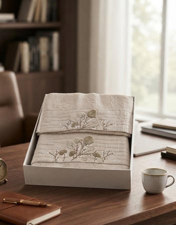 Beliz Süzene Bambu Bürümcük Analı Kızlı Havlu Seti (1 Adet 30x50 cm ve 1 Adet 50x90 cm ) %70 Bambu %30 Pamuk