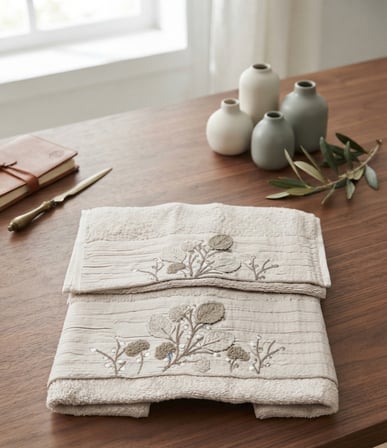 Beliz Süzene Bambu Bürümcük Analı Kızlı Havlu Seti (1 Adet 30x50 cm ve 1 Adet 50x90 cm ) %70 Bambu %30 Pamuk