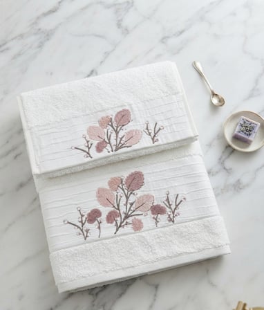 Beliz Süzene Bambu Bürümcük Analı Kızlı Havlu Seti (1 Adet 30x50 cm ve 1 Adet 50x90 cm ) %70 Bambu %30 Pamuk