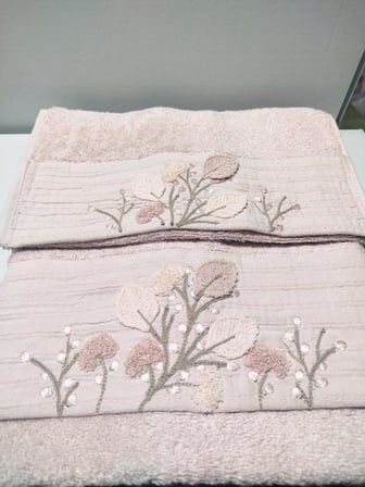 Beliz Süzene Bambu Bürümcük Analı Kızlı Havlu Seti (1 Adet 30x50 cm ve 1 Adet 50x90 cm ) %70 Bambu %30 Pamuk