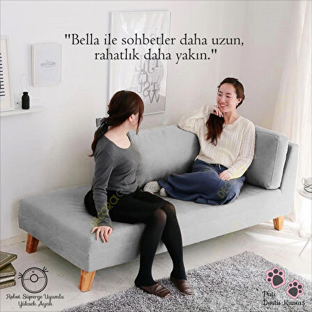 Bella Gri Rahat Dinlenme Koltuğu Josefin Koltuk Psikolog Koltuğu Pati Dostu Kumaş Puf Koltuk Kanepe Sağ Köşe