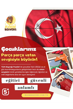 Benim Güzel Vatanım Puzzle Türkiye Bayrak Eğitici Ahşap Oyuncak