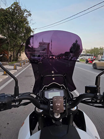 MOTOCAM Benelli TRK 251 Siperlik Ön Cam 2019-2023 Model 56cm Siyah Renkli 4mm