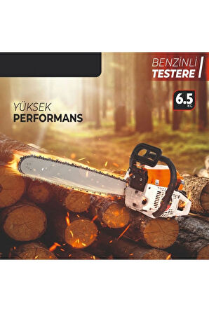 Benzinli Testere 7.9 Hp 62 cc Ağaç Odun Dal Kesme Makinesi Motorlu Testere  Tasaruflu Motor