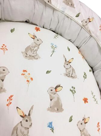 Berababy Rabbit Model Kılıflı ve Fermuarlı Babynest Bebek Yuvası