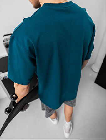 OVERSIZE ÖZEL DİKİM TEK RENK TİŞÖRT - MANKEN ÜST DÜZEY SPOR TİŞÖRT