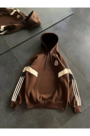 KAPÜŞONLU REAL SWEATSHIRT - ÇOK KALİTELİ DİKİŞ DETAYLI KOL MADRİD SWEAT