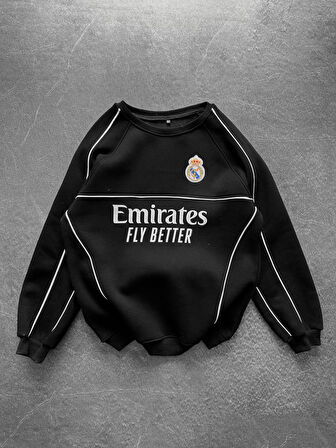 %100 PENYE PAMUK KUMAŞ ŞARDONLU OVERSİZE SWEAT MADRİD REAL