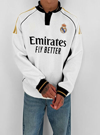 REAL %100 PENYE OVERSİZE YAKALI SWEATSHIRT MADRİD - KALİTELİ SWEAT