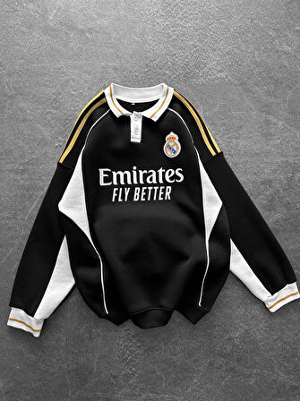 REAL %100 PENYE OVERSİZE YAKALI SWEATSHIRT MADRİD - KALİTELİ SWEAT