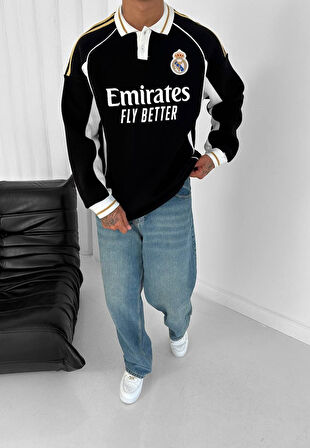REAL %100 PENYE OVERSİZE YAKALI SWEATSHIRT MADRİD - KALİTELİ SWEAT