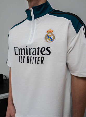 OVERSIZE MADRİD FERMUAR YAKA TİŞÖRT - REAL t-shirt FERMUAR YAKA TENİS TİŞÖRT