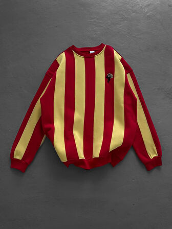 %100 PAMUKLU PENYE ŞARDONLU SWEAT - SARI KIRMIZI - SARI LACİVERT - ASLAN - KANARYA