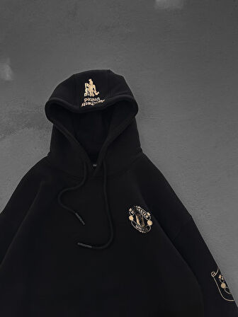 MANCHESTER U SİYAH FERMUARLI HIRKA - OVERSIZE ŞARDONLU KALİTELİ HIRKA