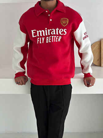 OVERSIZE ŞARDONLU SWEAT - BAYERN MUNIH - ARSENAL - MILAN DÜĞMELİ YAKA KALİTELİ SWEATSHIRT