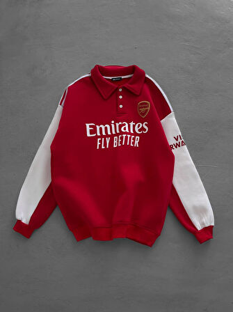 OVERSIZE ŞARDONLU SWEAT - BAYERN MUNIH - ARSENAL - MILAN DÜĞMELİ YAKA KALİTELİ SWEATSHIRT