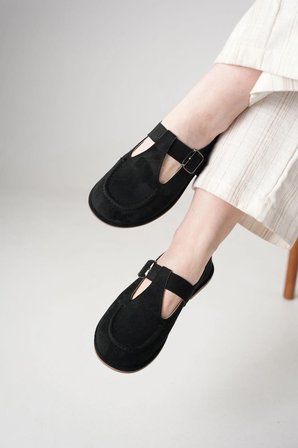 Kadın Süet Tokalı Mary Jane Loafer Babet – Günlük Rahat Yeni Sezon Düz Taban Kemer Toka Detaylı