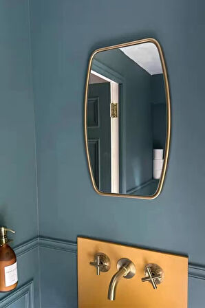 Fawdecor Berlin Dekoratif Duvar Aynası Gold 51 x 90 Cm