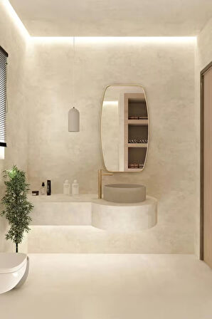 Fawdecor Berlin Dekoratif Duvar Aynası Gold 51 x 90 Cm
