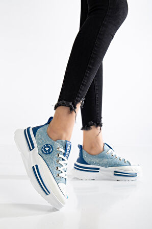 Suins Berly Model Kadın Taş Detaylı Kot Spor Ayakkabı Sneaker