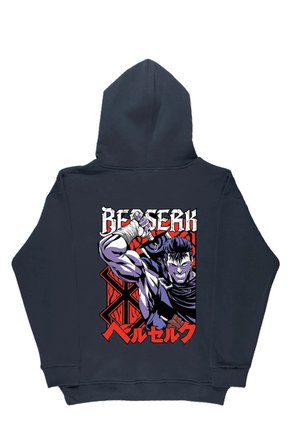 Lenithra Berserk Guts Anime Sırt Baskılı Unisex Oversize Hoodie Füme / 2XL
