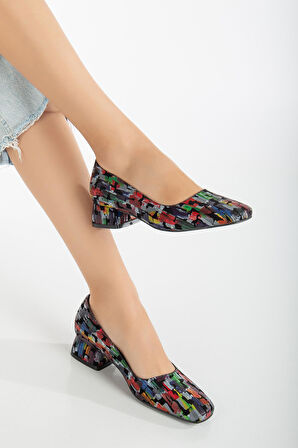 Suins Berthe Model Kadın Orta Topuklu Renkli Ayakkabı