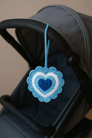 Bebek Amigurumi % 100 El Örgüsü Beşik ve Puset Nazar Boncuğu