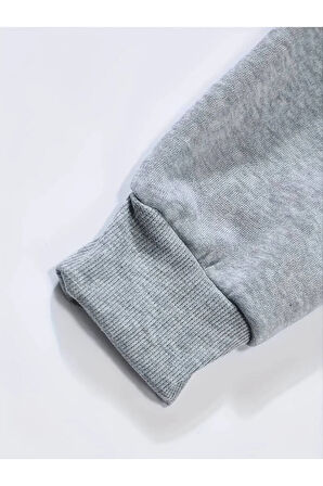 Kelebek Desenli Kapüşonlu Cepli Sweatshirt