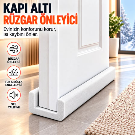 4 Adet Kapı Altı Rüzgar Önleyici Isı Yalıtım Süngeri Soguk Rüzgar Önleyici