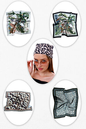 5'li Leopar Fular Set Estascarf