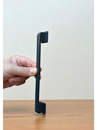 Beta Çizgili Antrasit Alüminyum Metal Lüks Modern Mobilya Çekmece Mutfak Dolabı Kulpu 160mm-192mm (10 Adet)