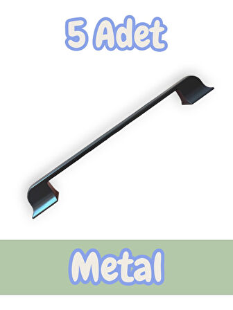Beta Çizgili Antrasit Alüminyum Metal Lüks Modern Mobilya Çekmece Mutfak Dolabı Kulpu 160mm-192mm (5 Adet)