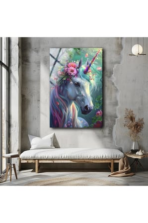 Unicorn Cam Tablo , Yüksek Kalite , Çocuk Odası Duvar Dekoru, Ev ve Ofis Duvar Tablo, Asılmaya Hazır
