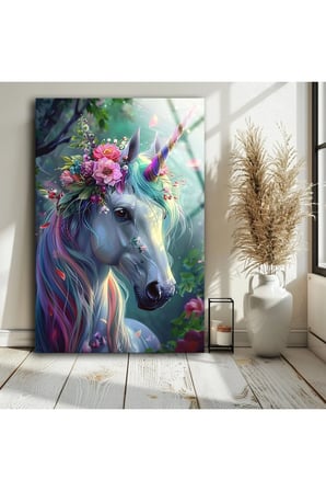 Unicorn Cam Tablo , Yüksek Kalite , Çocuk Odası Duvar Dekoru, Ev ve Ofis Duvar Tablo, Asılmaya Hazır