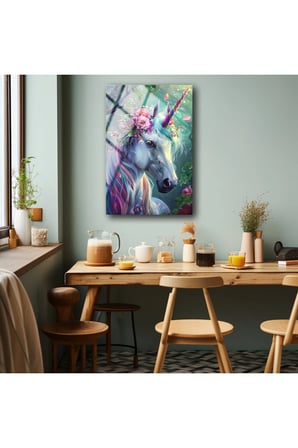 Unicorn Cam Tablo , Yüksek Kalite , Çocuk Odası Duvar Dekoru, Ev ve Ofis Duvar Tablo, Asılmaya Hazır