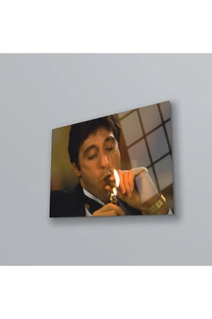 Scarface Duvar Tablo , Kırılmaya Karşı Ultra Dayanıklı Yüksek Kalite Temperli Cam Üzeri Uv Baskı