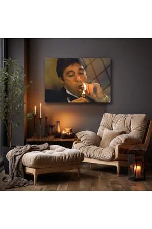Scarface Duvar Tablo , Kırılmaya Karşı Ultra Dayanıklı Yüksek Kalite Temperli Cam Üzeri Uv Baskı