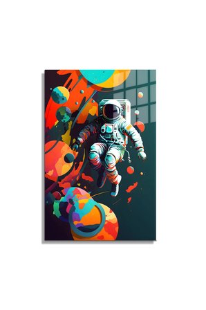 Space/Uzay Yapay Zeka Özel Tasarım Cam Tablo Ofis, Mutfak Çocuk Odası, Salon 36