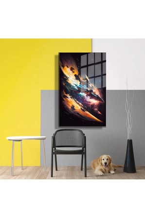 Space/Uzay Yapay Zeka Özel Tasarım Cam Tablo Ofis, Mutfak Çocuk Odası, Salon 96